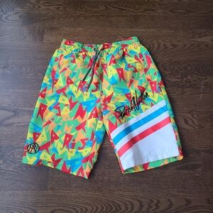 Parish Nation Colorful Graphic Men's Shorts sz.M swim shorts